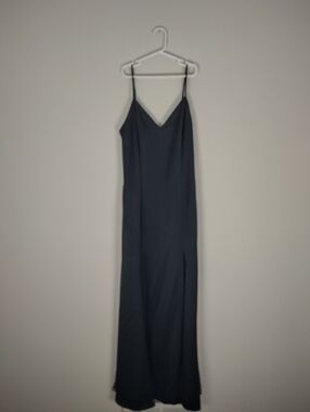 Marciano Black Slip Maxi with V-Neck Spaghetti Straps